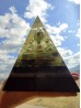 Масивна пирамида оргонит за защита и късмет Earth Power с оникс обсидиан Морион планински кристал XXXXL