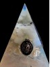 Пирамида оргонит за любов и защита на дома с планински кристал и Лунен камък и с икони на Дева Мария размер L